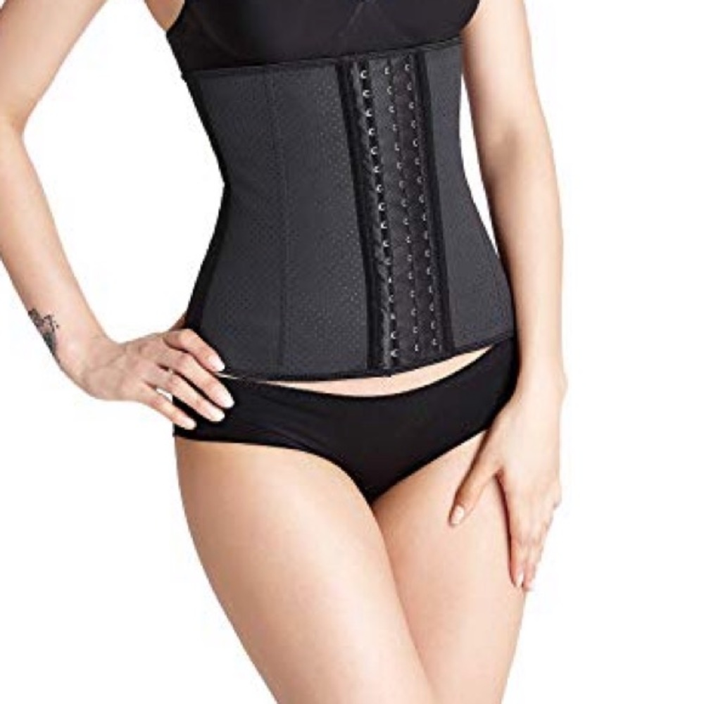 Black breathable latex waist trainer